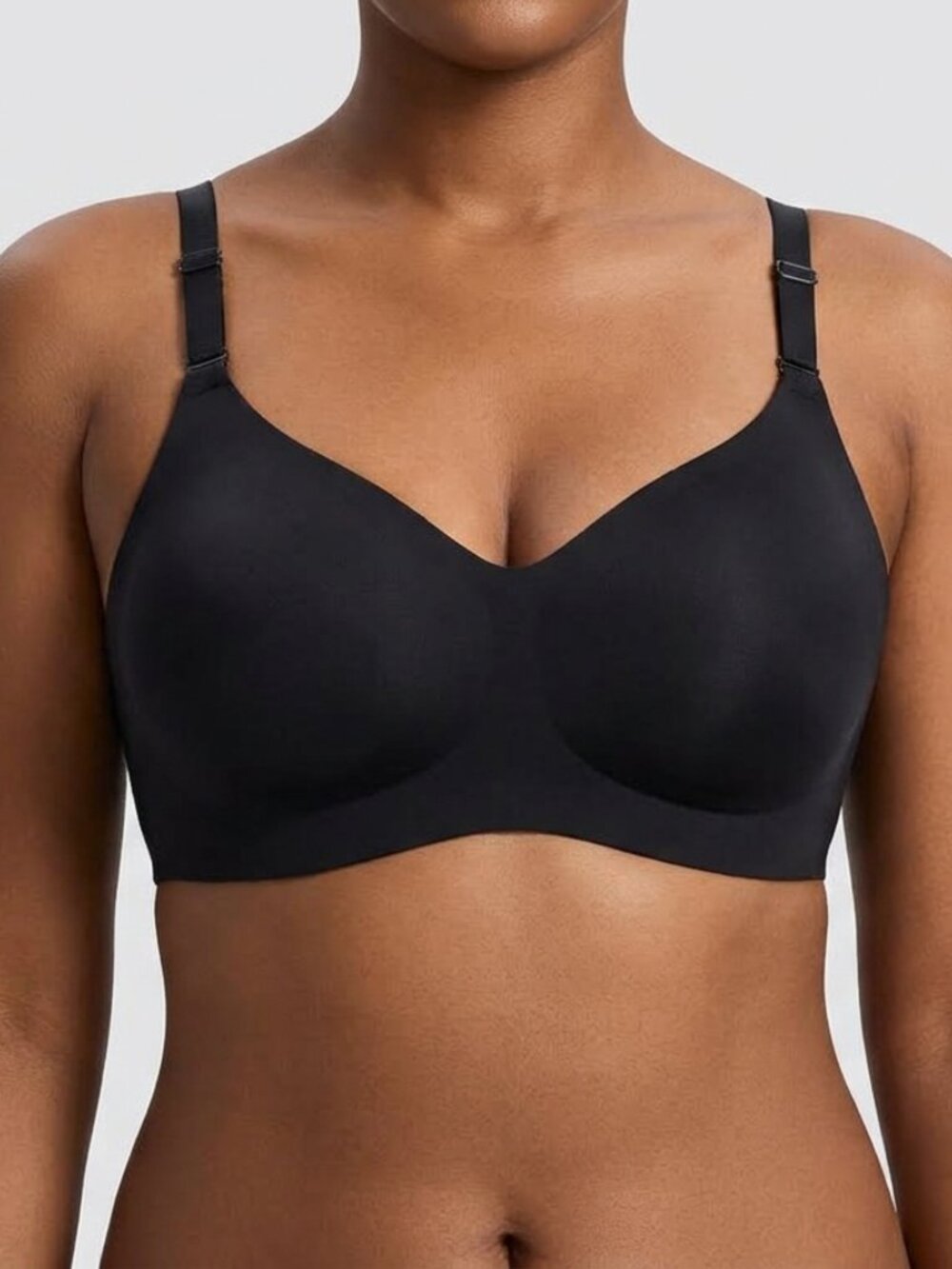 Seamless Comfort Everyday Wireless Padded Bra Black Size 3XL